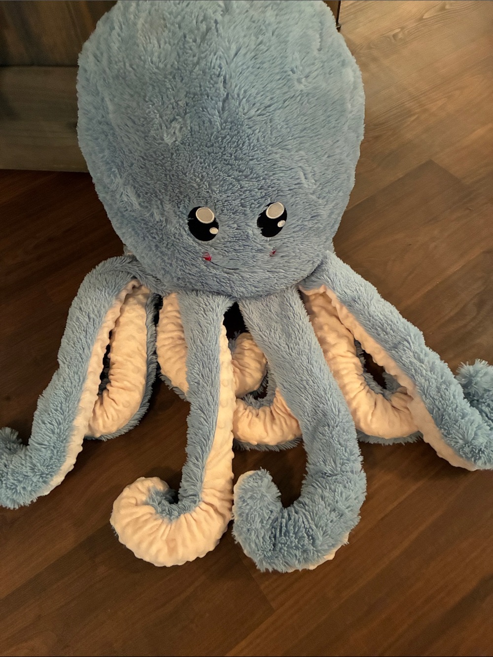 Giant Plush Blue & Cream Octopus Stuffed Animal